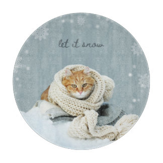 Schneidebrett, Winterkatze, damit es schneien kann Schneidebrett