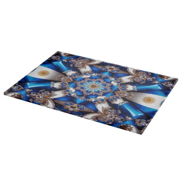 Schneiden mit argentinischem Farbdesign Schneidebrett (Ecke)