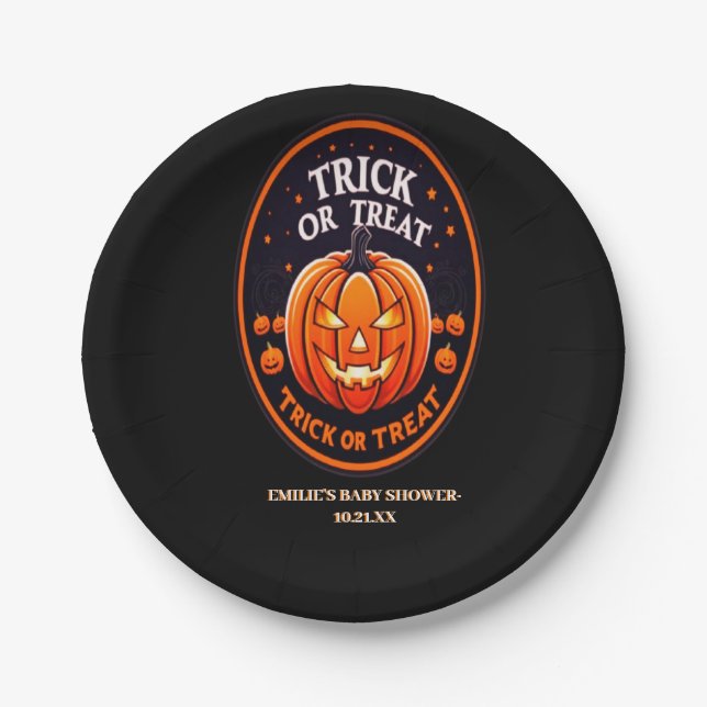 Schneiden oder Behandeln von Babyduschpapier Pappteller (Vorderseite)