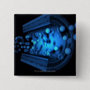 Schneiden Sie Ansicht der Blutzellen in einer Button