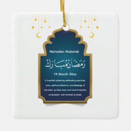 Schneiden Sie die Eid Mubarak-Karte Keramikornament