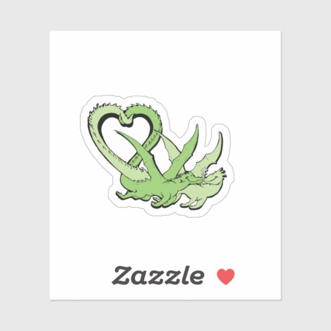 Schneiden Sie Vinyl Sticker Valentine Dragons Schw (Blatt)