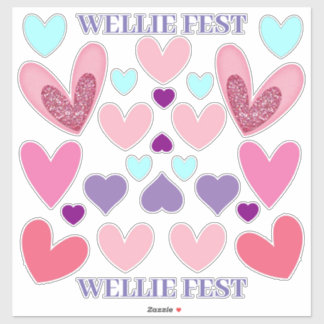 Schneiden Sie Vinyl Stickers - Wellie Fest Herzen Aufkleber