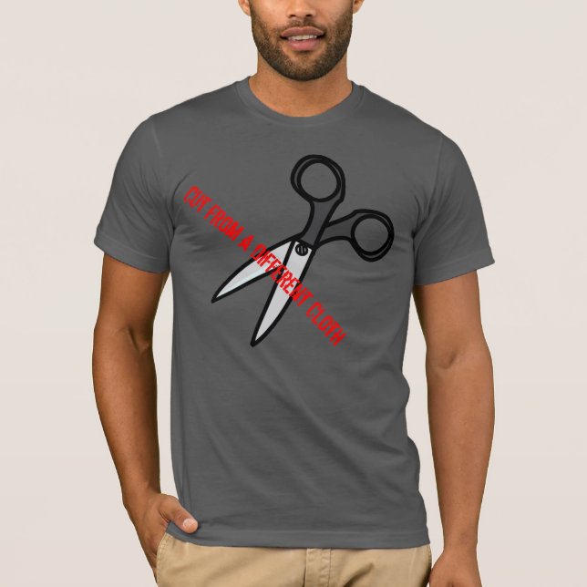 Schneiden Sie von einem anderen Stoff-T - Shirt (Vorderseite)