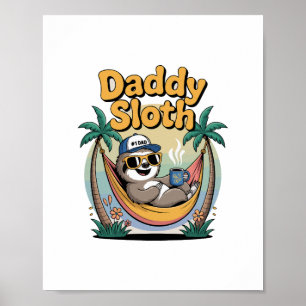 Schneidender Faultiervater Poster
