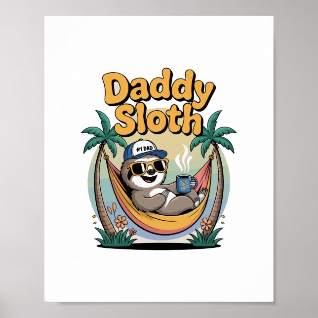 Schneidender Faultiervater Poster (Vorne)