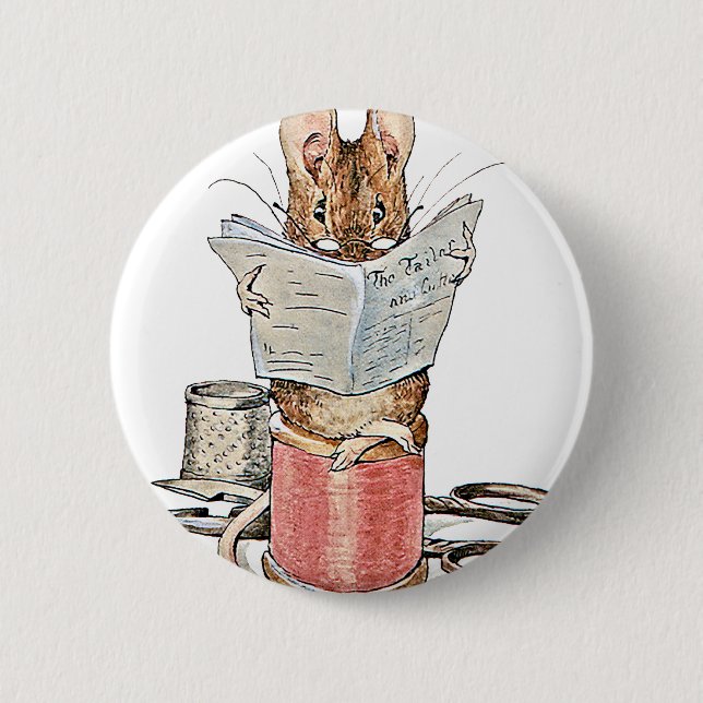 Schneider-Maus auf Spule des Fadens Button (Vorderseite)