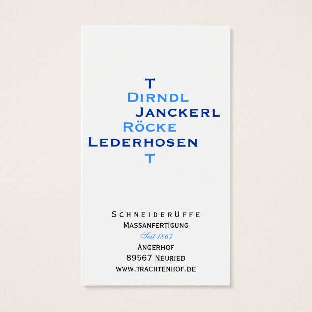 Schneider Visitenkarten (Dos)