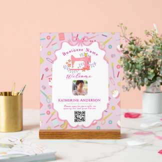 Schneiderinnen-Geschäft Shop Pink Acrylschild