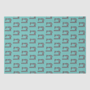 Schneidermaschine Elegantes Muster Grau Aquamarin Seidenpapier