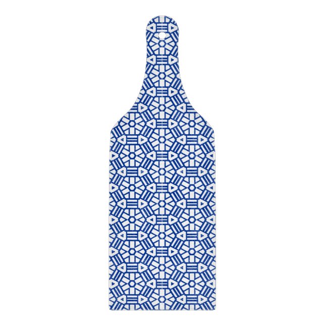 Schneidplatte - Hexagon und Bars (blau) Schneidebrett (Vorderseite)