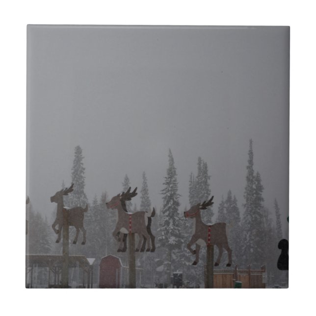 Schneiendes Blizzard-Schnee-Schneeflocke Fliese (Vorderseite)