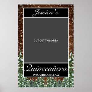 Schneiges Holz & Wald Land Quinceañera Foto-Requis Poster