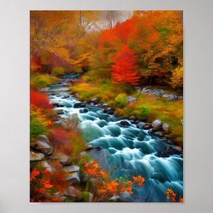 Schnell bewegender New England Stream. Poster