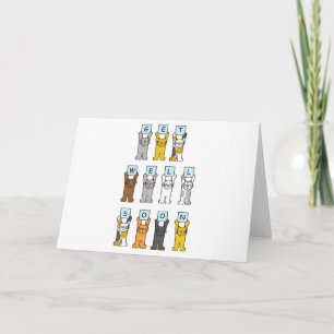 Schnell Cartoon Katzen Karte