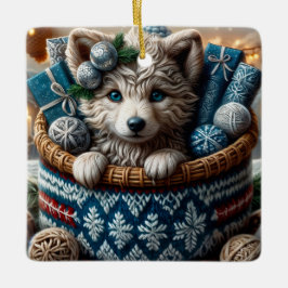 Schnell das Adorable Winter Puppy Keramikornament