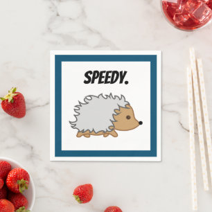 Schnell den Igel, Funny Fast Animal Cartoon Serviette