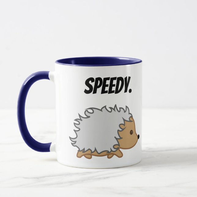 Schnell den Igel, Funny Fast Animal Cartoon Tasse (Links)