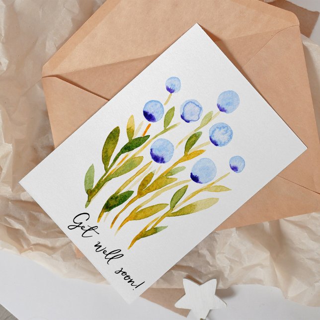 Schnell die minimale blaue Aquarellkarte für Blume Karte (Von Creator hochgeladen)