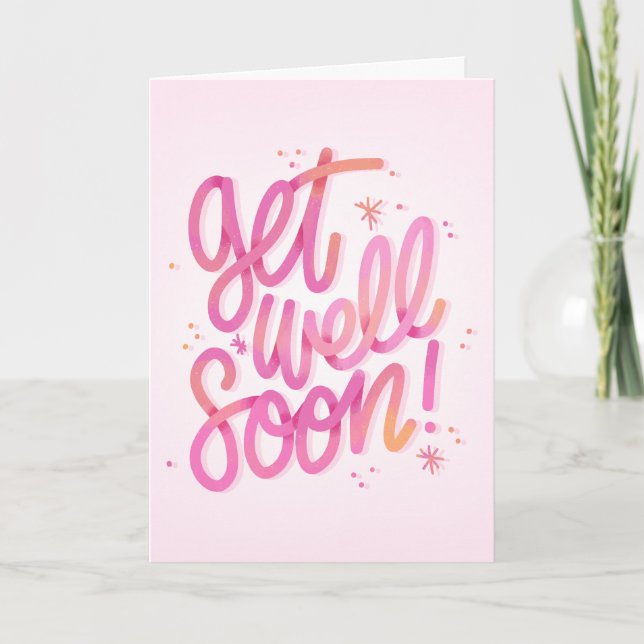 Schnell eine glänzende rosa Kalligraphie Karte (Vorderseite)