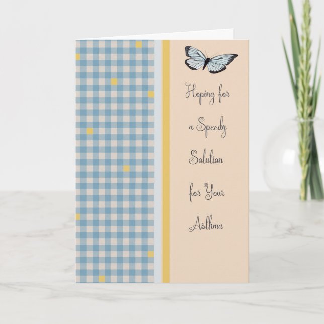 Schnell eine Karte für Asthma mit Schmetterling (Vorderseite)