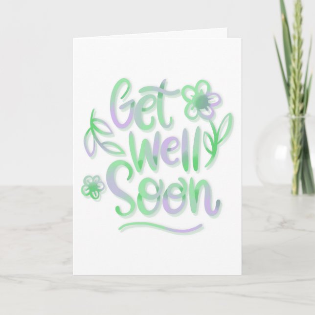 Schnell eine moderne grüne und Lila Typografie Karte (Vorderseite)