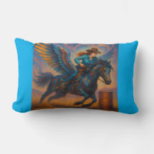 Schnell! Kissen mit Motiv Barrel Racing