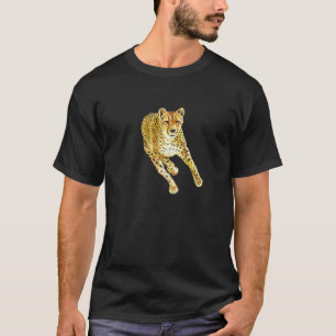 Schnell laufender Gepard Wildkatze Tier jagt nach T-Shirt