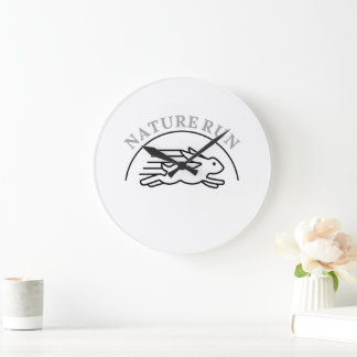 Schnell laufender Kaninchen Minimalistische Wildti Große Wanduhr