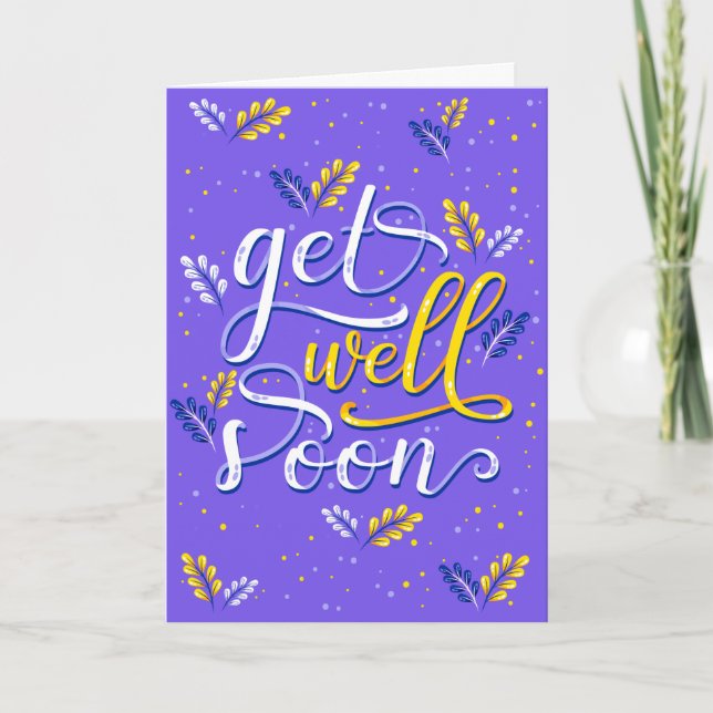 Schnell Lila Typografie-Gruß Karte (Vorderseite)