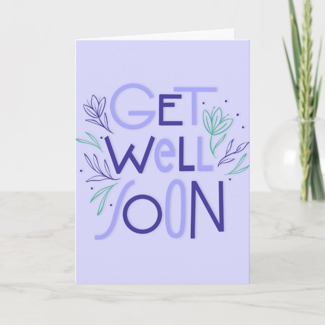 Schnell und modern Lila und blaue Typografie Karte (Vorderseite)