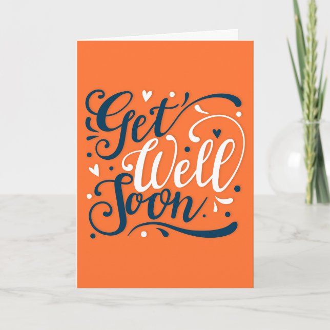 Schnell und modern orange und blaue Typografie Karte (Vorderseite)