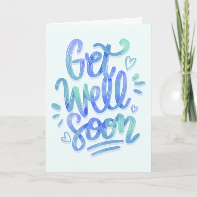 Schnell verbessern Sie die blaue Kalligrafie Karte (Vorderseite)