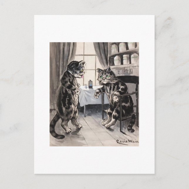 Schnell Vintage Cat Card Postkarte (Vorderseite)