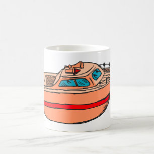 Schnellboot-Illustration Lustiges nautisches Boots Kaffeetasse
