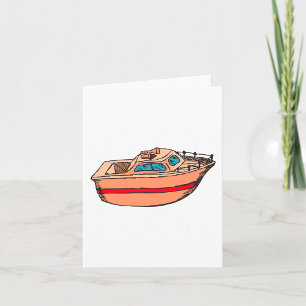 Schnellboot-Illustration Lustiges nautisches Boots Karte