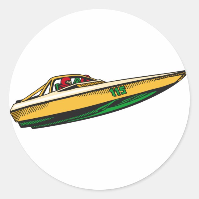 Schnellboot Runder Aufkleber (Vorderseite)