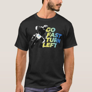 Schnelldreh-Links Motorrad-Rennen T-Shirt
