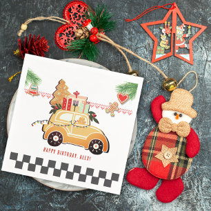 Schnelle Autos Süßer Lebkuchenwagen Weihnachten Ge Serviette