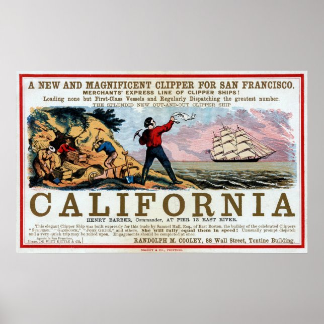 SCHNELLE CLIPPER-SCHIFFE ZUM SAN FRANCISCO GOLD 18 POSTER (Vorne)
