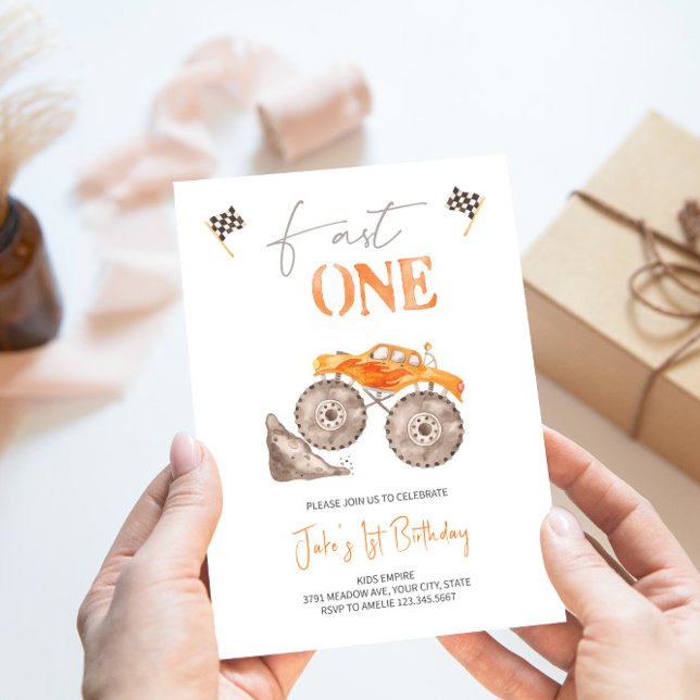 Schnelle Einladung eines Orange Monster Truck (Von Creator hochgeladen)