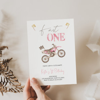 Schnelle Einladung zu einem rosa Bike Geburtstag