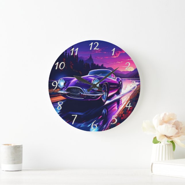 Schnelle Kreuzfahrt unter einem lebendigen Sonnenu Große Wanduhr (Zuhause)