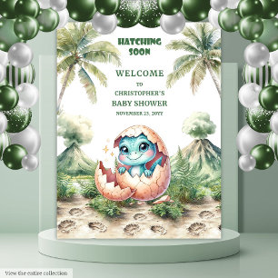 Schnelle Niedliche Dinosaurierdusche Hintergrund Wandteppich