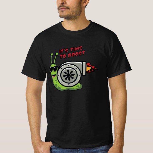 Schnelle niedliche Schnecke mit Turbo Motor Musche T-Shirt (Vorderseite)