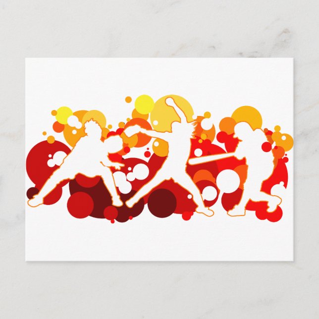 Schnelle Pitch-Softball-Spieler Postkarte (Vorderseite)