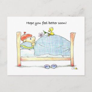Schnelle Postkarte - Niedliches Schwein und Enten