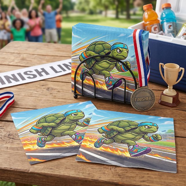 Schnelle Schildkröte Sprinter Athletischer Läufer Serviette (Von Creator hochgeladen)
