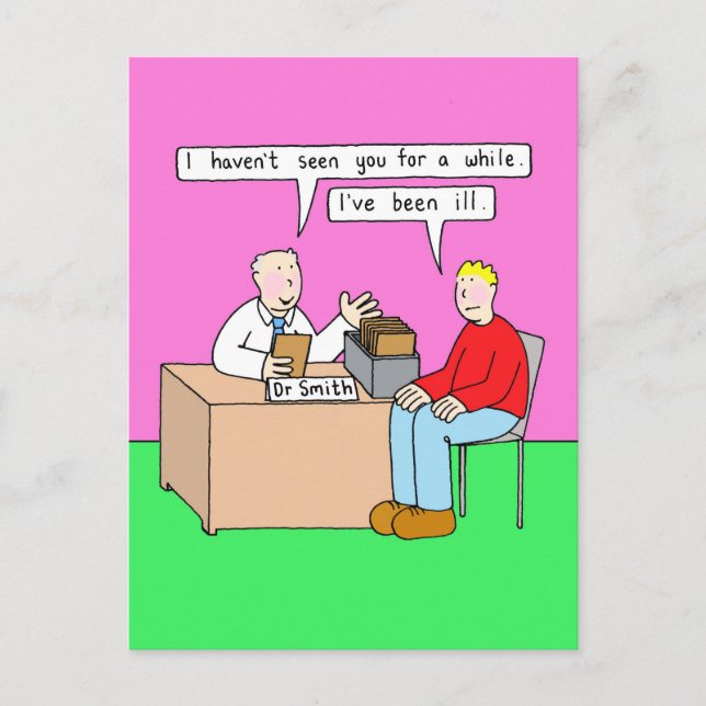 Schnelle Spaß im Ärztebüro Postkarte (Vorderseite)