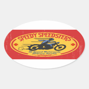 Schnelle Speedsters -ov Ovaler Aufkleber
